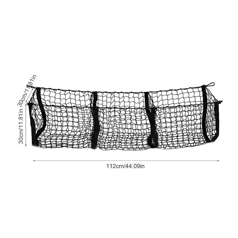 Universal Car Accessories Pickup Trucks Car Trunk Net Bag Three Grid Luggage Three-Dimensional Net Pocket